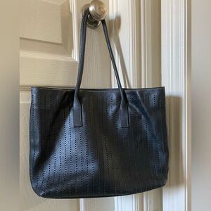 Authentic Prada Vitello Fori leather small tote bag perforated detail